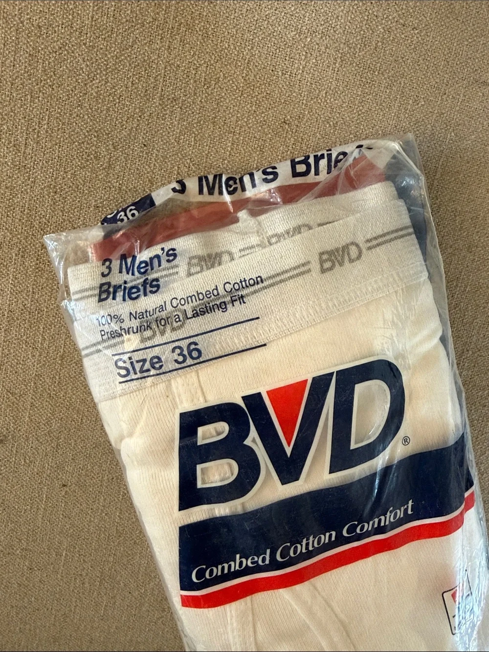 BVD Men’s Vintage Combed Cotton Briefs Underwear New White Size 36